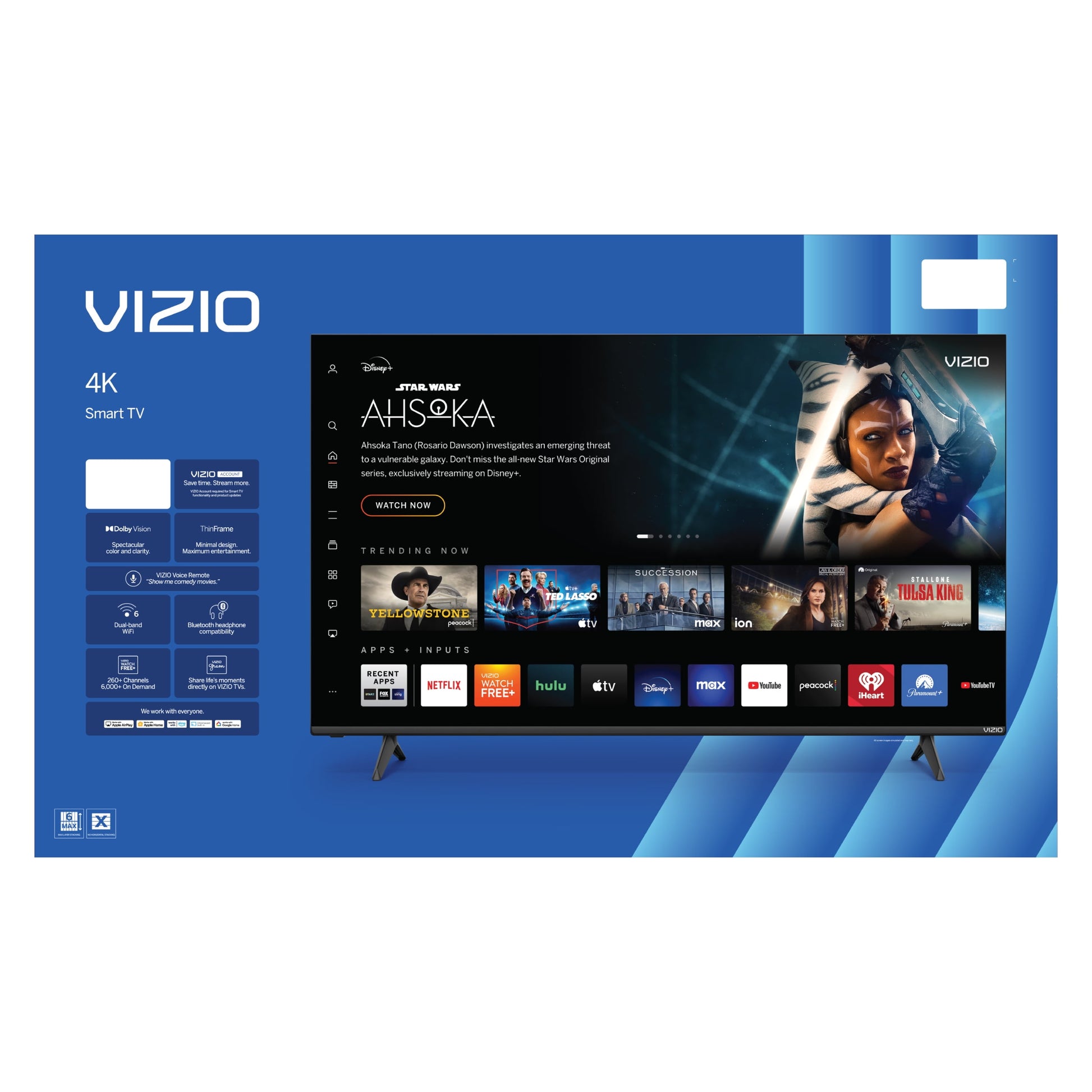 75” Class 4K UHD LED HDR Smart TV (New) V4K75M-08